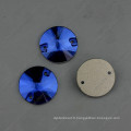 Blue Round Coudre des boutons avec deux trous